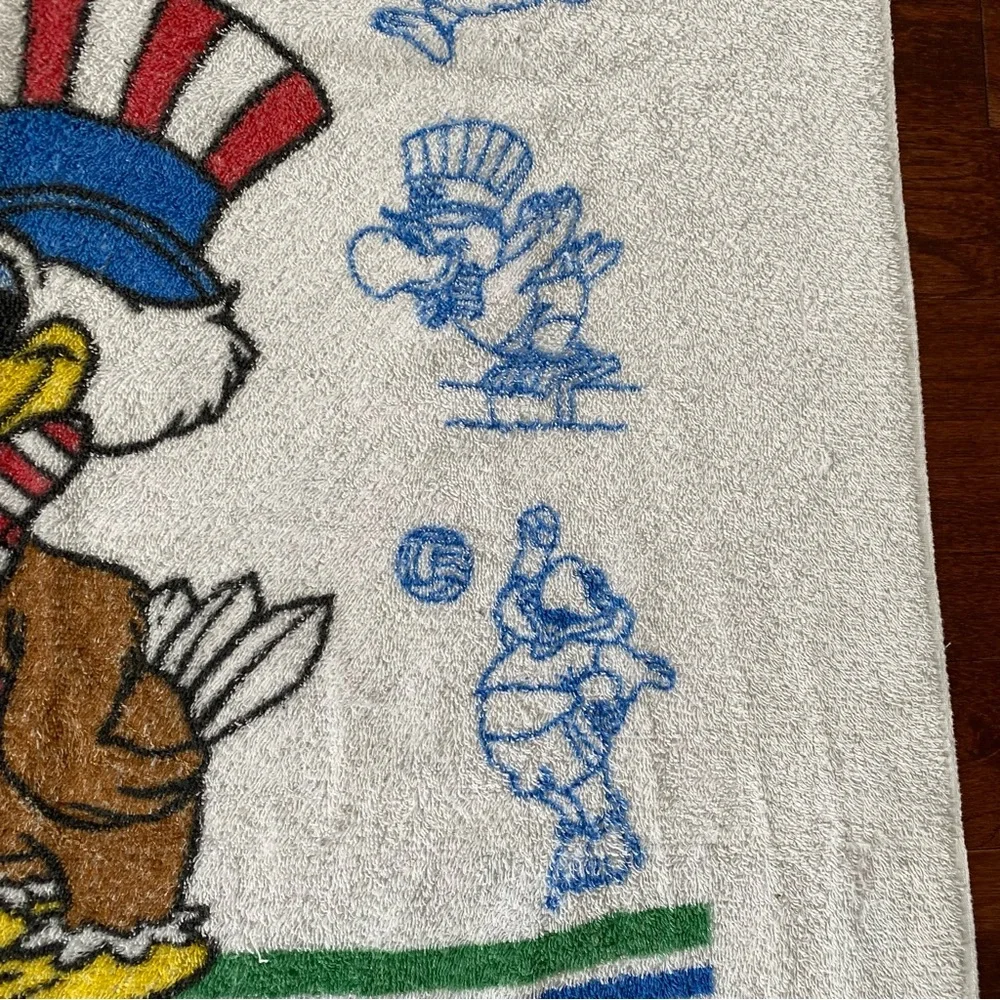 Los Angeles 1984 Olympics Games Beach Towel Sam the Eagle Original Vintage